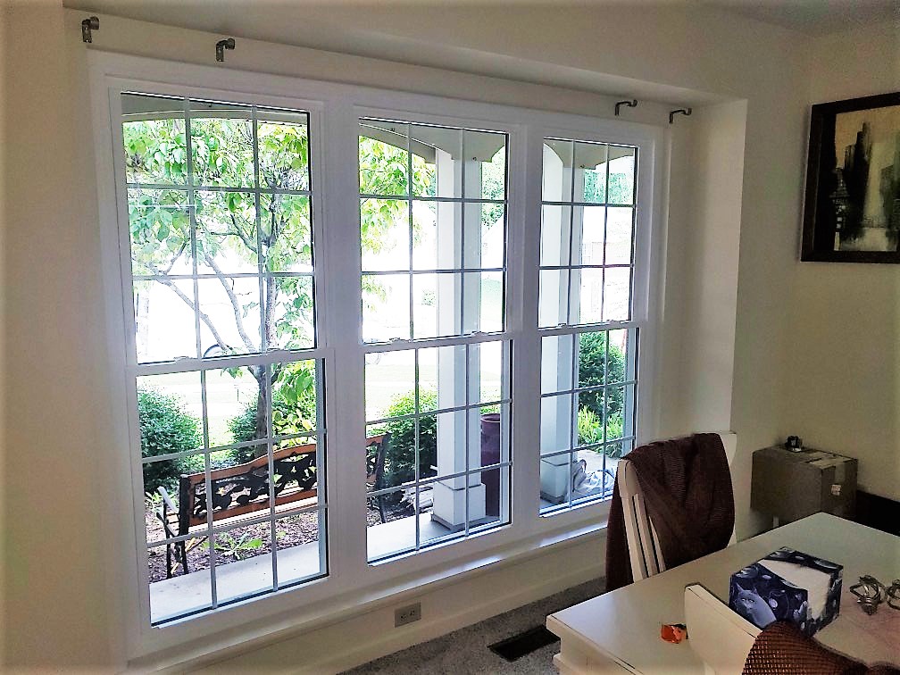 double hung windows in home office